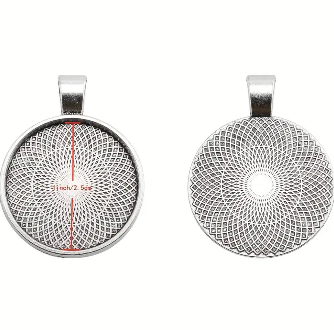 25pcs Round Bezel Pendant Tray