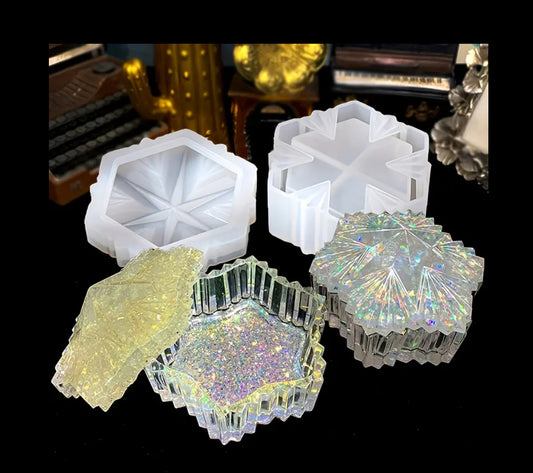 Snowflake Resin Storage Box Mold Set