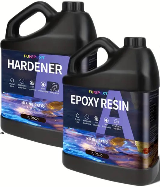 All-In-One Epoxy Resin Kit – 4L Total (2L Resin + 2L Hardener)