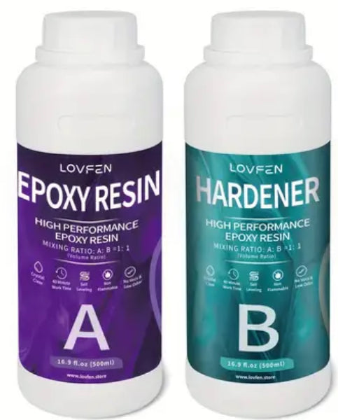 1L Epoxy Resin Kit (500ml Resin + 500ml Hardener)