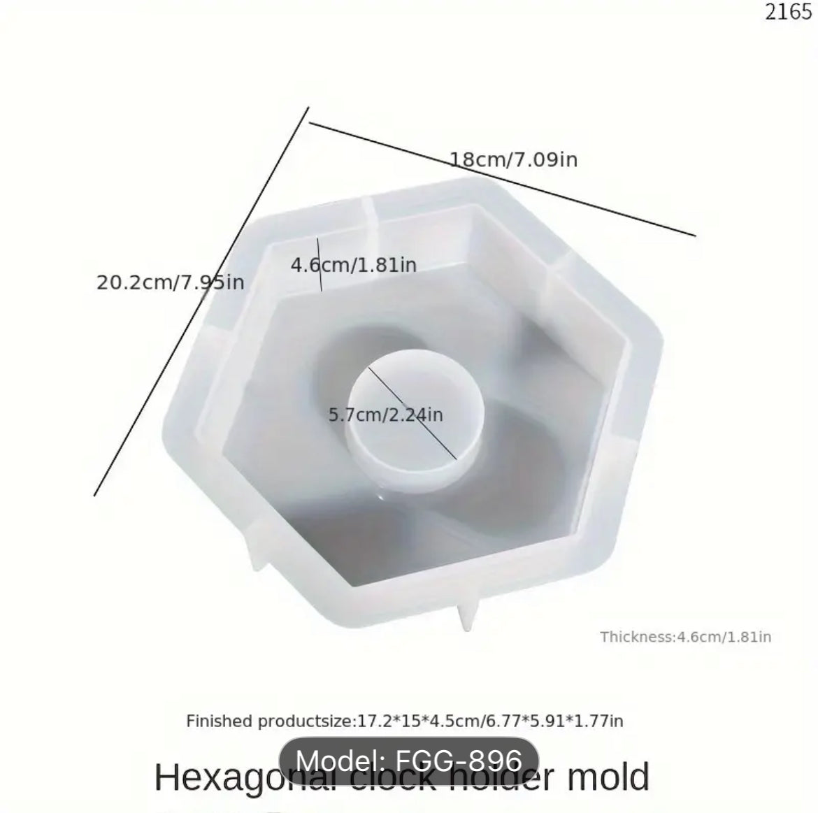 DIY Hexagonal Resin Clock Stand Mold