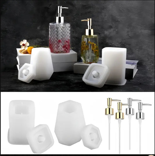 2pcs Bottle Resin Mold with Pump Kit