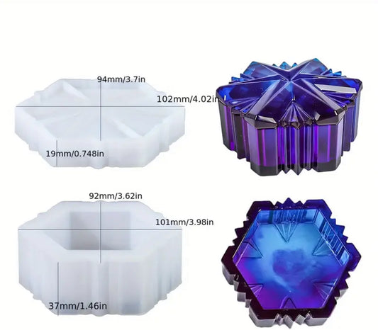 Six-Pointed Star Stackable Jewelry Box Resin Mold – 2-Piece Silicone Set