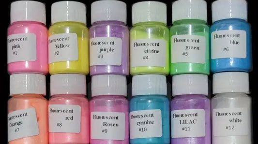 12-pack Fluorescent Mica Powder Set (20ml each)