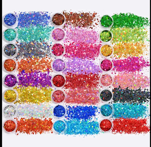 24-Jar Chunky Chameleon Glitter Set