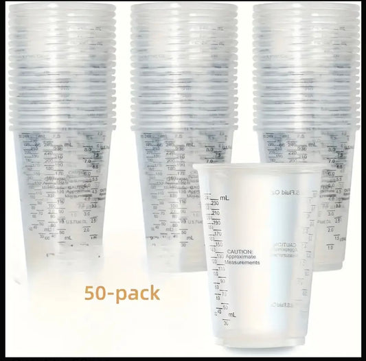50-pack of 230ml (8oz) Disposable Measuring Cups