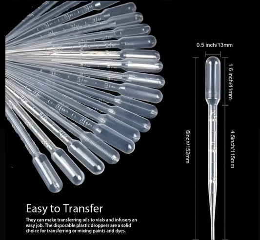 50-pack of 0.1oz Disposable Plastic Droppers