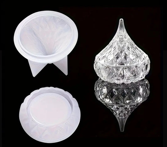 1pc Teardrop Silicone Mold with Lid - DIY Resin Storage Box