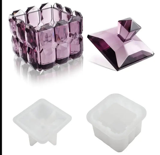 2pcs/set Resin Ornament Box Silicone Mould