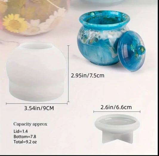 1pc Silicone Mold for Jars with Lids – Irregular Shape Epoxy Resin