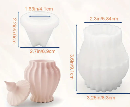 1pc Silicone Box Resin Mold with Lid & 2-Lip Design