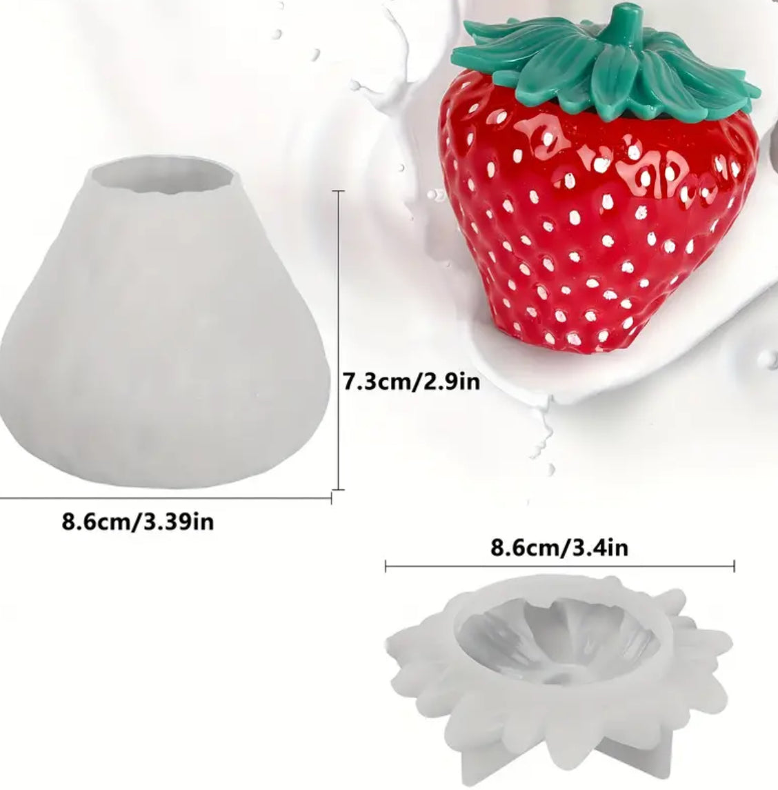 Cute Strawberry Silicone Mold with Lid -